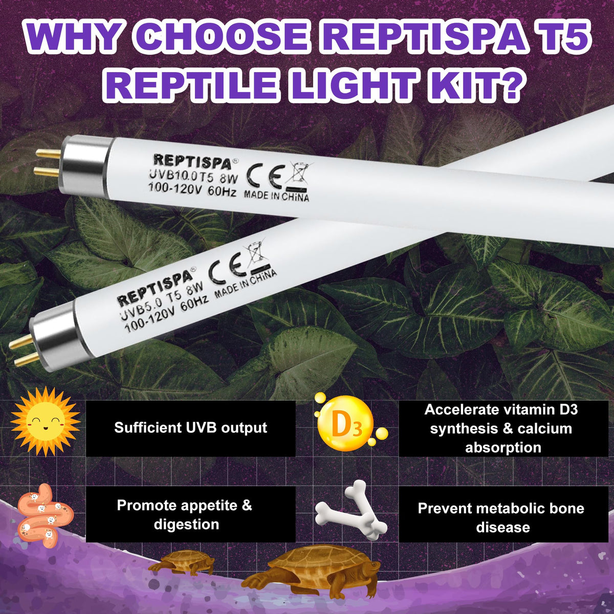 8W T5 HO UVB Fluorescent Light Fixture Combo Kit I138