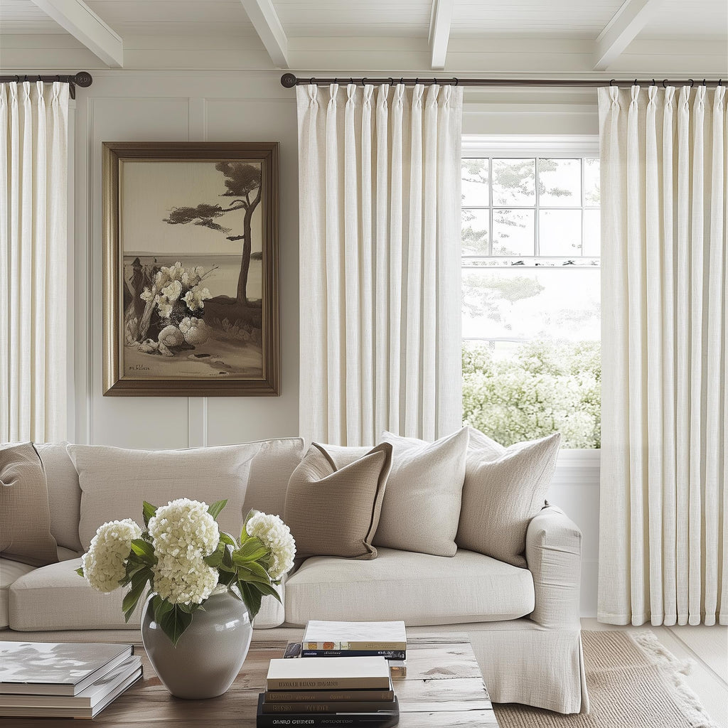 Natural Extra Wide Pinch Pleat 102 Inch Curtains C4256