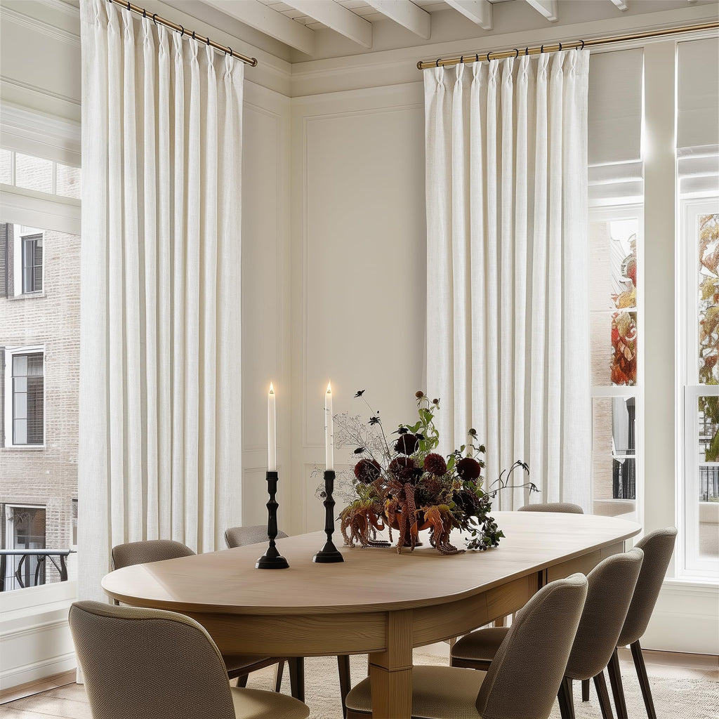 Natural Extra Wide Pinch Pleat 102 Inch Curtains C4256